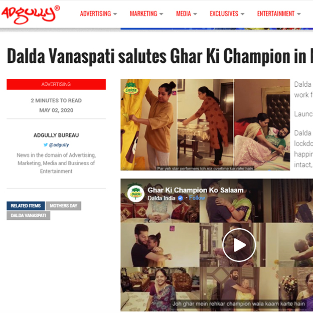Dalda Vanaspati salutes Ghar Ki Champion in Mother Day campaign